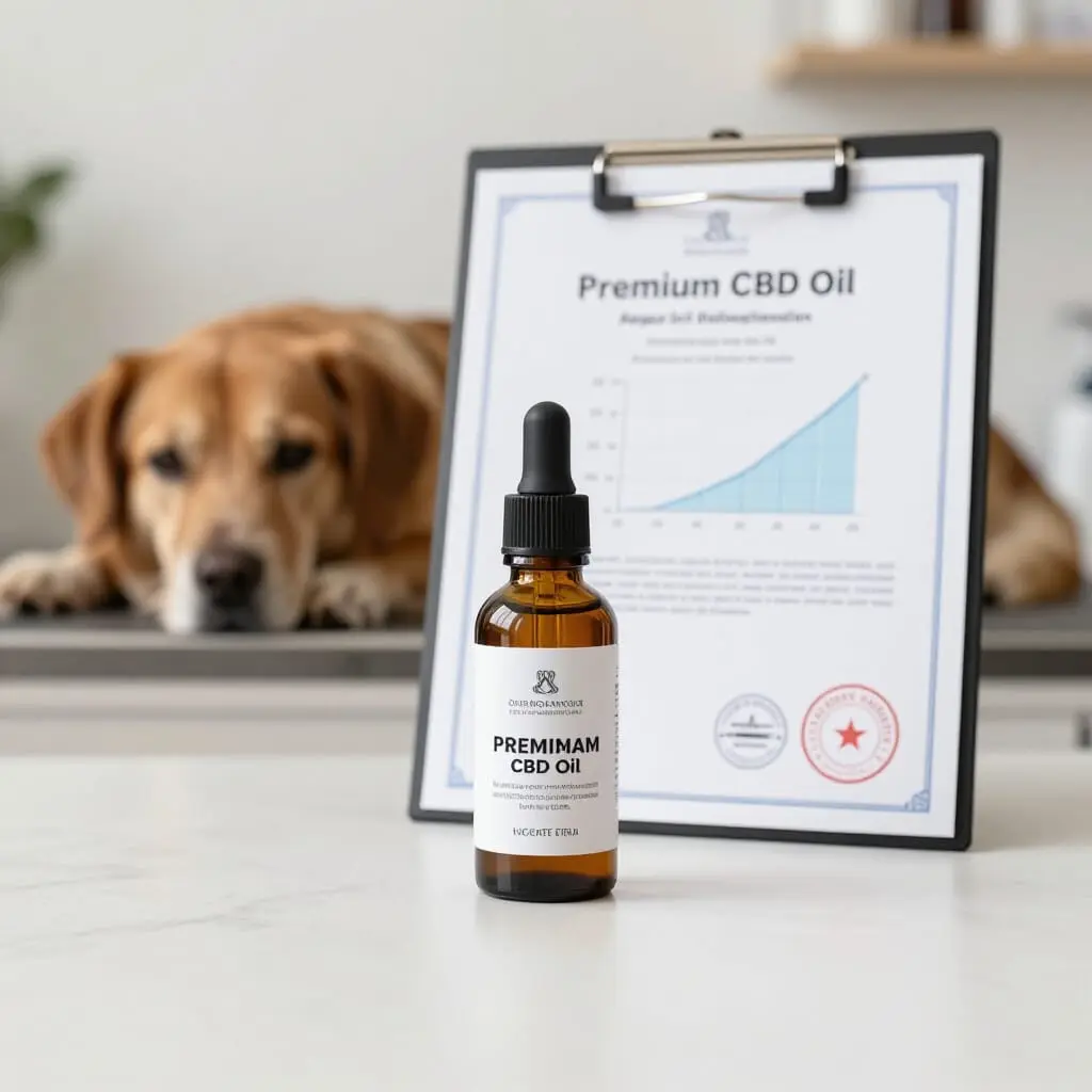 Certificat d'analyse d'une huile de CBD pour animaux.