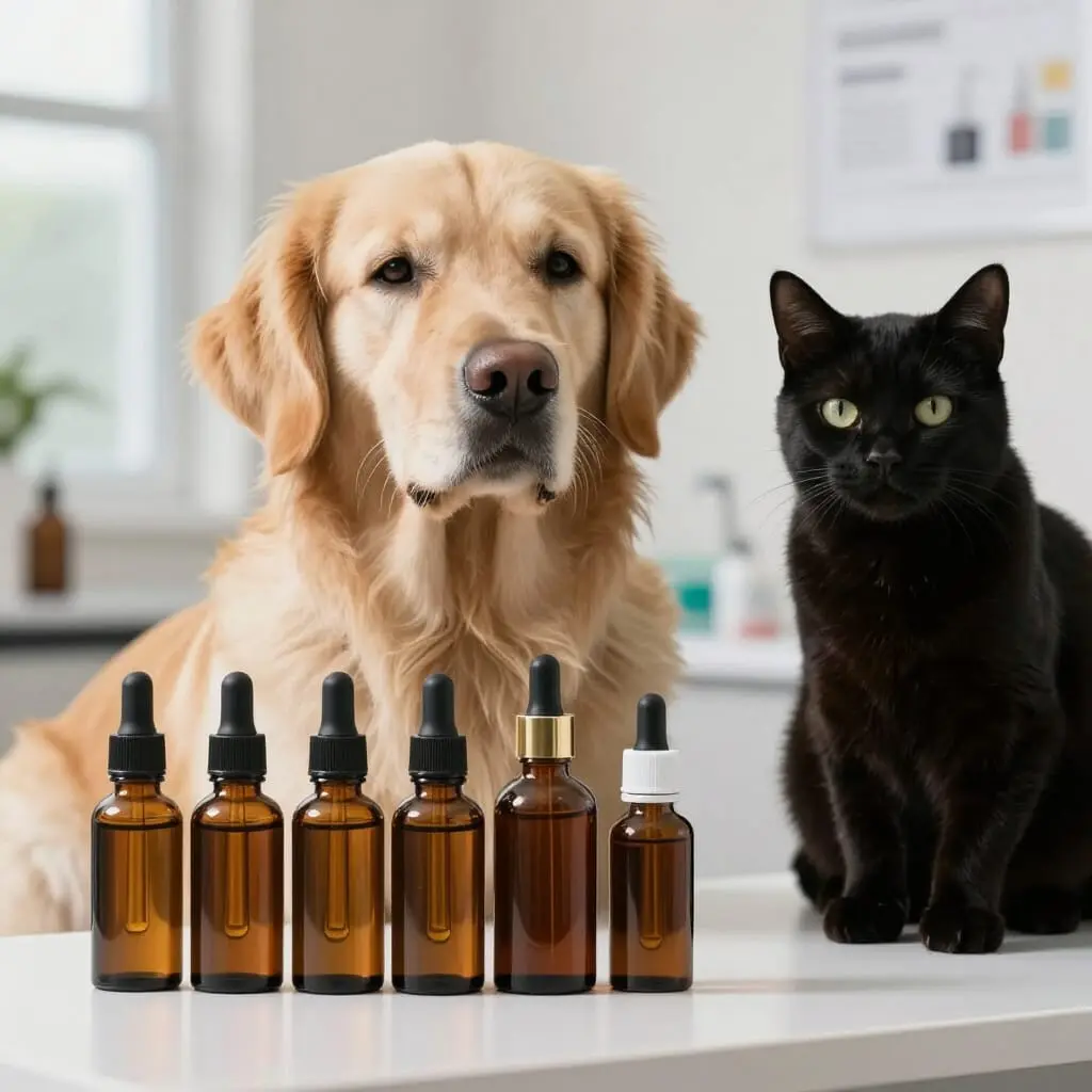 Différentes concentrations d'huile de CBD pour animaux.