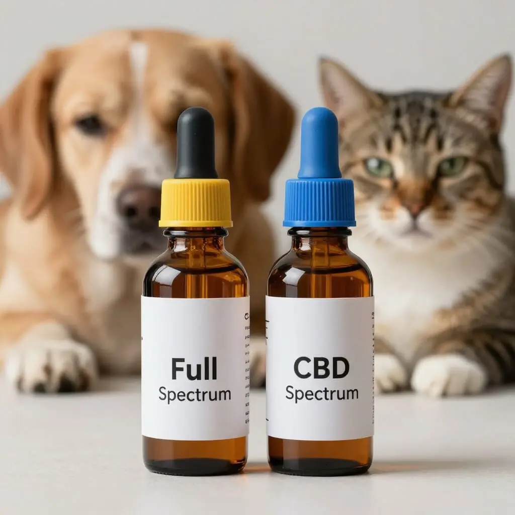 Comparaison entre deux huiles de CBD pour animaux.