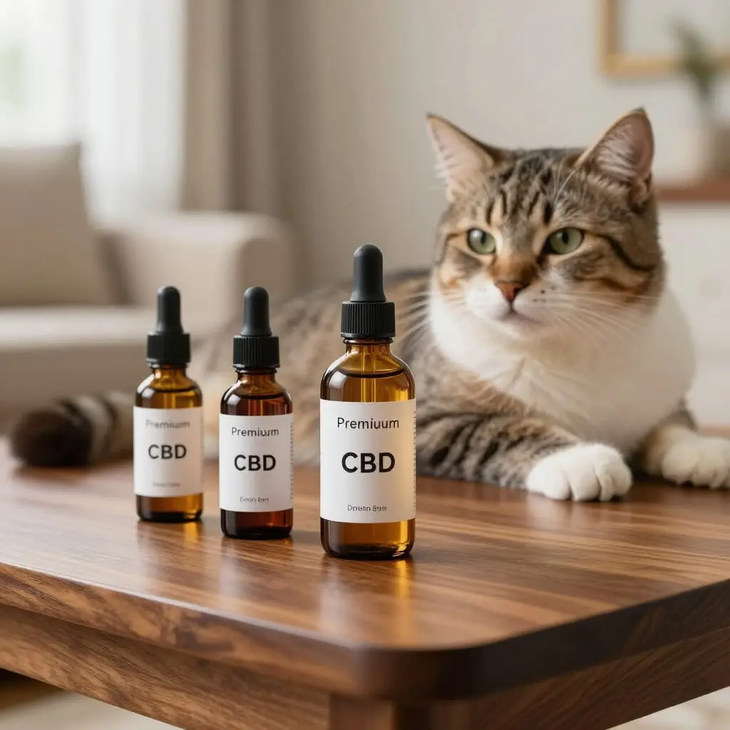 Sélection d'huiles de CBD pour chats.