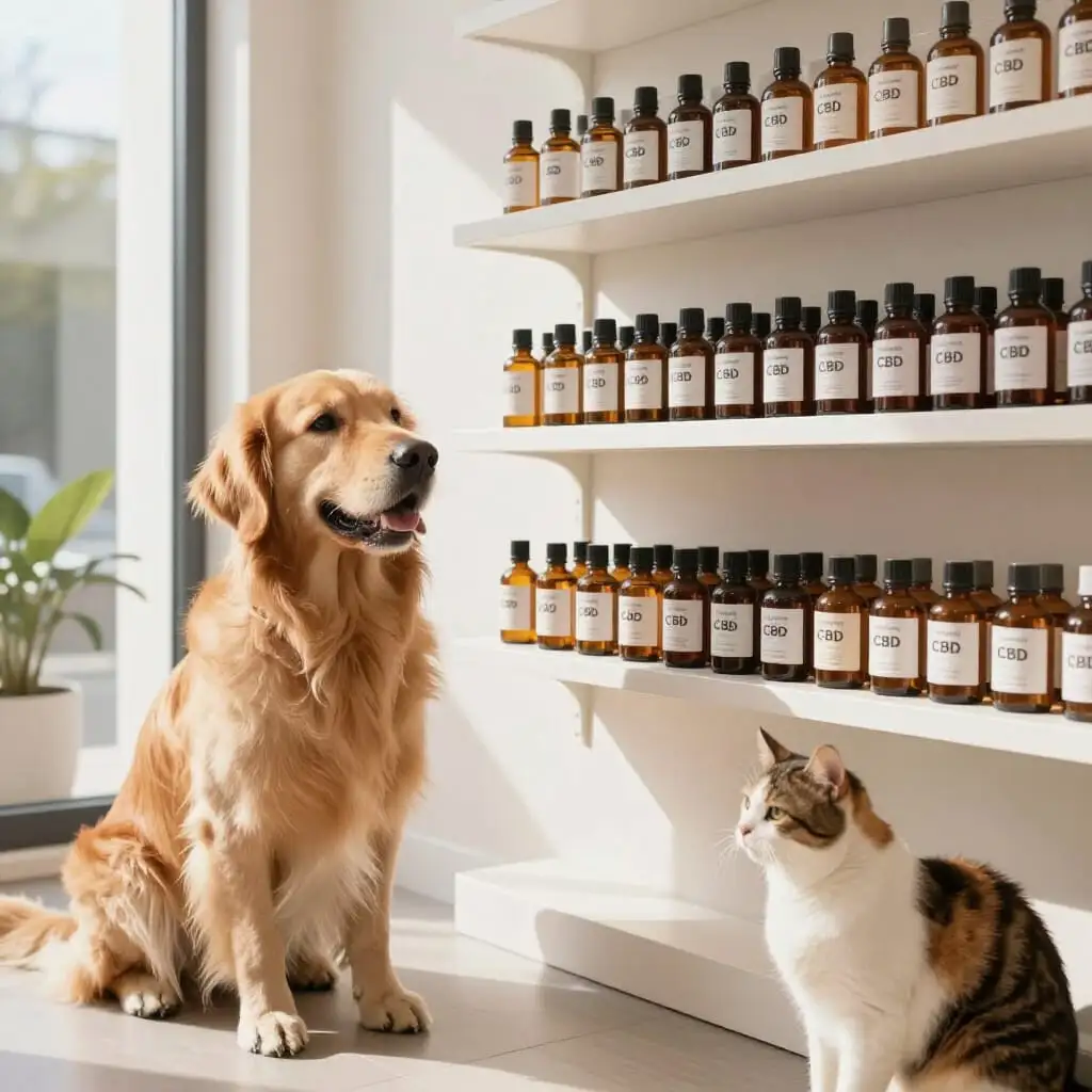 Boutique proposant des huiles de CBD pour animaux.