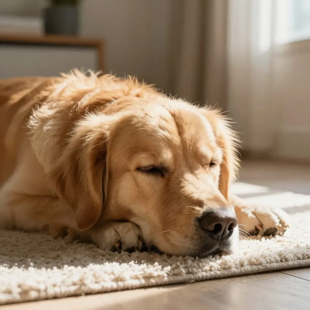 Chien détendu après la prise de CBD.